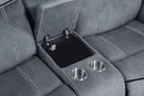 Zubaida Two Tone Recliner Loveseat with USB Port Console