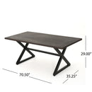 Rolando Outdoor Aluminum Dining Table with Steel Frame by HouseOfZazla
