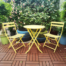3 Piece Patio Bistro Set Of Foldable Round Table And Chairs by Unique Piece Furniture