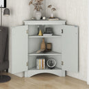 Triangle Bathroom Storage Cabinet With Adjustable Shelves, Freestanding Floor Cabinet For Home Kitchen by Unique Piece Furniture