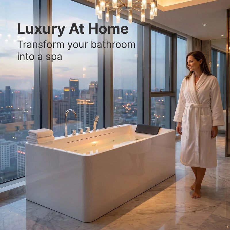 67-Inch Single-Person Luxury Whirlpool Bathtub, photo 5 of 10