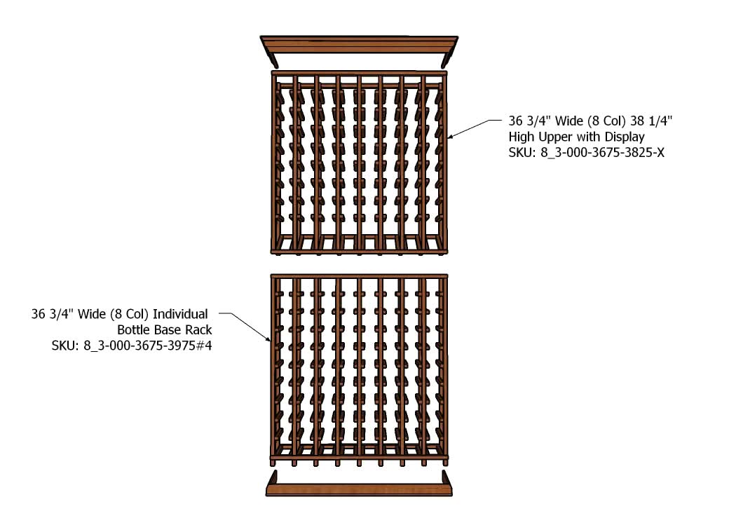 Multi Column Wine Racking System Customizable Bottle Storage with Presentation Row Display Holds 152 Bottles, photo 5 of 7