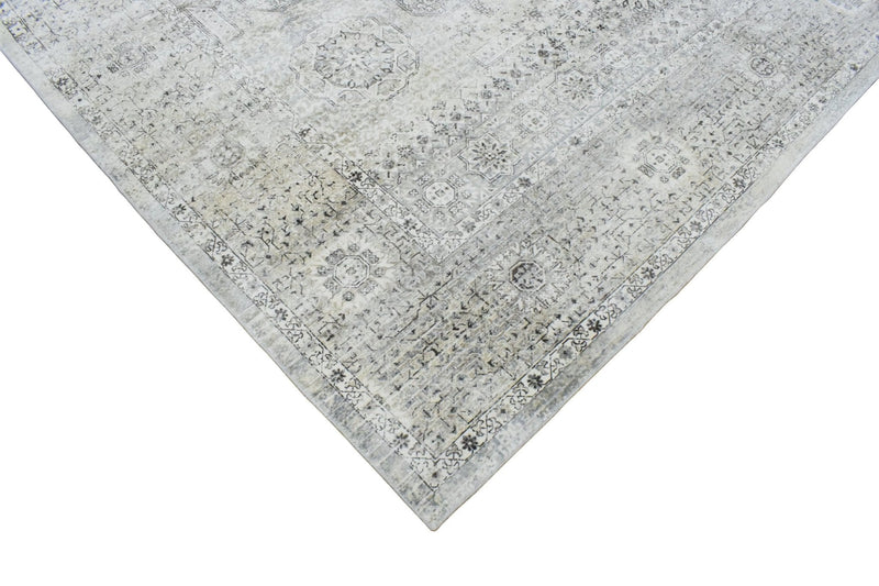 7.8x9.8 Rug, Abstract Blue and Gray Rug made with Viscose Art Silk, Living, Dinning and Bedroom Rug | TRD0091AR7898