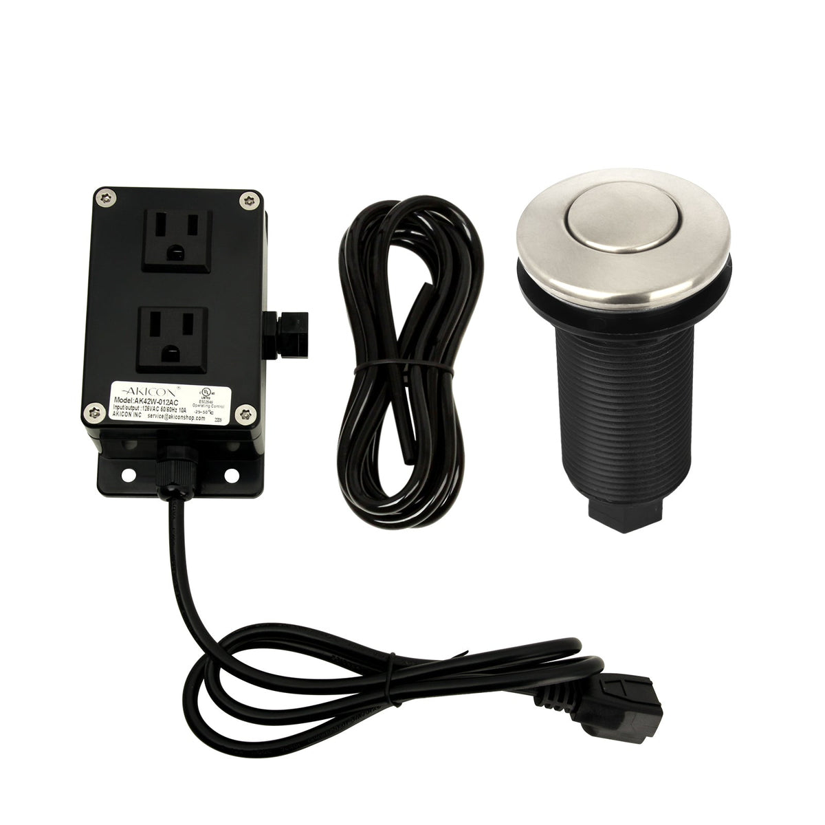 Dual Outlet Copper Garbage Disposal Kitchen Air Switch Kit - AK79001B-C, photo 7 of 9