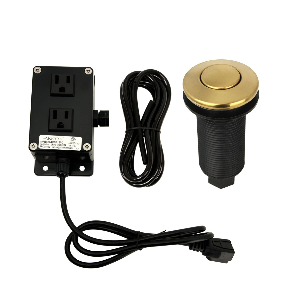 Dual Outlet Copper Garbage Disposal Kitchen Air Switch Kit - AK79001B-C, photo 6 of 9