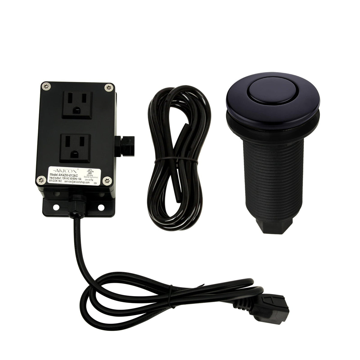 Dual Outlet Copper Garbage Disposal Kitchen Air Switch Kit - AK79001B-C, photo 9 of 9