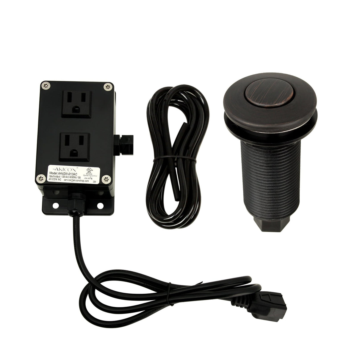 Dual Outlet Copper Garbage Disposal Kitchen Air Switch Kit - AK79001B-C, photo 8 of 9