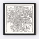 Vintage Map of Los Angeles, California 1929