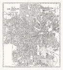 Vintage Map of Los Angeles, California 1929