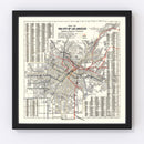 Vintage Railway Map of Los Angeles 1906