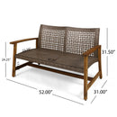 Hampton Outdoor Acacia Wood Wicker Loveseat