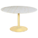Raleigh - Pedestal Dining Table - White Marble by HouseOfZazla