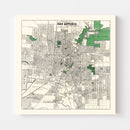 Vintage Map of San Antonio, Texas 1909