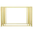 Adri Glass Top Entryway Console Table Matte Brass