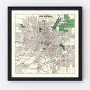 Vintage Map of San Antonio, Texas 1909