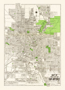 Vintage Map of San Antonio, Texas 1924