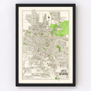 Vintage Map of San Antonio, Texas 1924