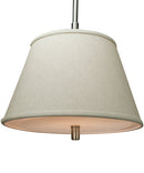 16"W Satin Nickel Pendant Light with Empire Textured Oatmeal Slotted Pendant Shade and Diffuser