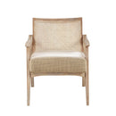 Chair With Cane Inset Back And Upholstered Seat - Light Brown by Unique Piece Furniture
