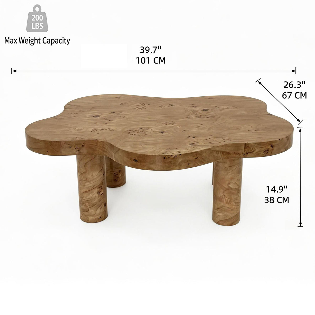 Cloud Shaped Coffee Table With 4 Round Legs, photo 17 of 24