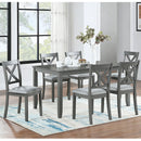 6 Pieces Kitchen Dining Set, Rectangular Wooden Dining Table With 4 Chairs And A Bench by Unique Piece Furniture