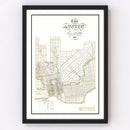 Vintage Map of Austin, Texas 1850