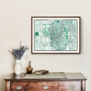 Vintage Map of Indianapolis, Indiana 1876