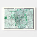Vintage Map of Indianapolis, Indiana 1876