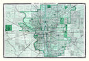 Vintage Map of Indianapolis, Indiana 1876