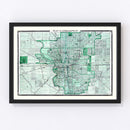 Vintage Map of Indianapolis, Indiana 1876