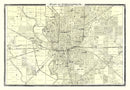Vintage Map of Indianapolis, Indiana 1876