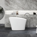 51-Inch Freestanding Solid Surface Deep Soaking Bathroom Bathtub with Seat