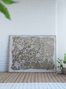 Large Cherry Blossom Canvas Art Print, Home Decor Accent Piece - Gray / White Matte by Unique Piece Furniture