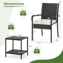 3 Piece Patio Furniture Set with Seat Cushions and Tempered Glass Tabletop by LJGDeals