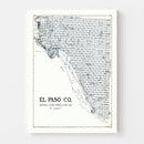 Vintage Map of El Paso County, Texas 1921