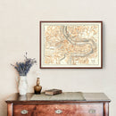 Vintage Map of Bern, Switzerland 1927