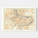 Vintage Map of Bern, Switzerland 1927
