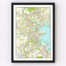 Vintage Map of Boston, Massachusetts 1927