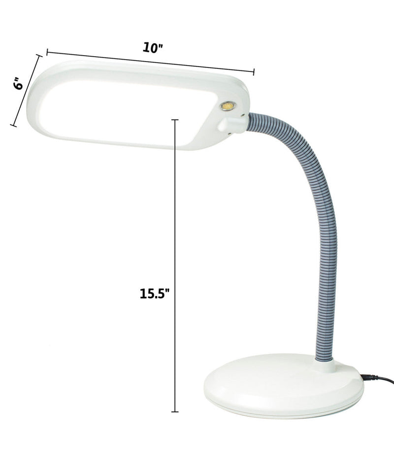 26"H LED Bright Reader Natural Daylight Full Spectrum Desk Lamp Grey