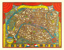 Vintage Map of Paris, France 1927