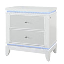 Adalid - Nightstand With Glittered Drawer Front And LED Lighting - White by HouseOfZazla