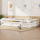 Twin Size Montessori Floor Bed With Fence - White by HouseOfZazla