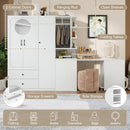 Multifunctional Wardrobe with 2 Doors and Convertible Desk