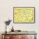 Vintage Map of Connecticut 1926