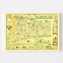 Vintage Map of Connecticut 1926