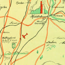 Vintage Map of Connecticut 1926