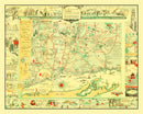 Vintage Map of Connecticut 1926