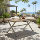 Teak Wood Top Outdoor Table with Steel Frame by HouseOfZazla