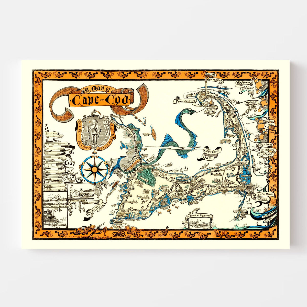 Vintage Map of Cape Cod, 1926, photo 4 of 5