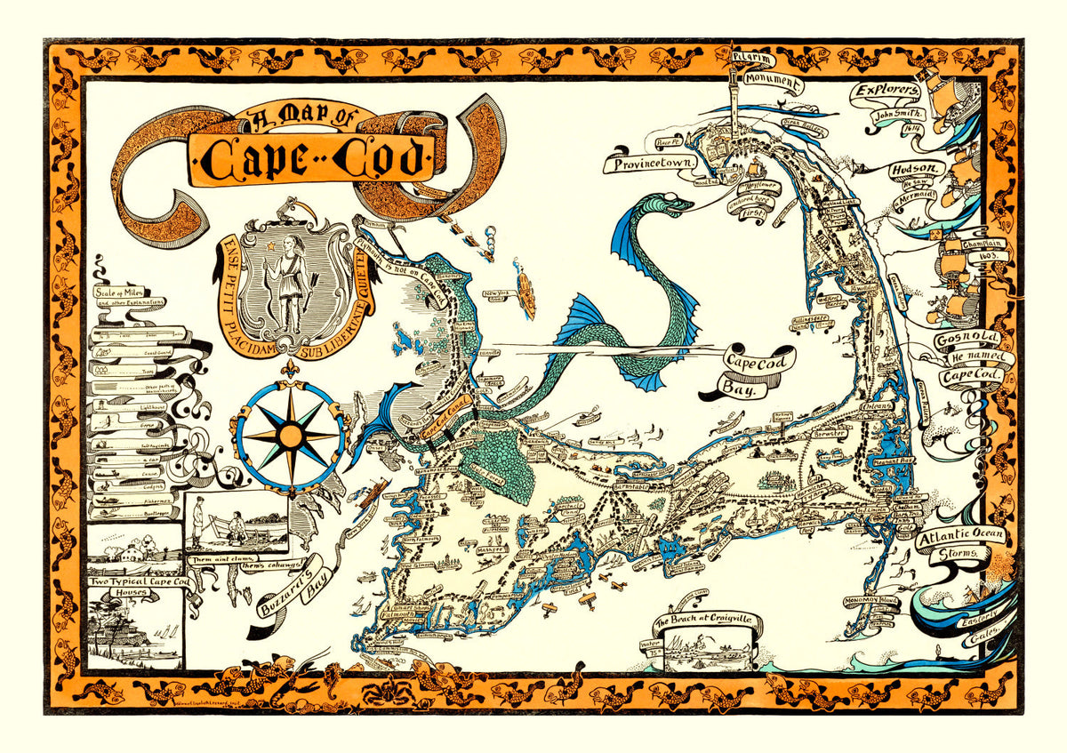 Vintage Map of Cape Cod, 1926, photo 5 of 5